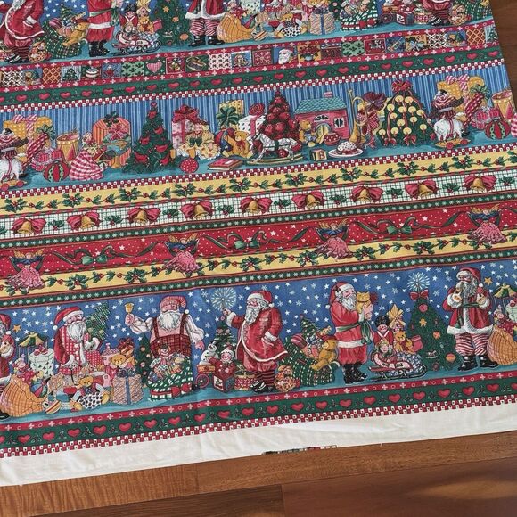 Vtg Sharon Kessler Concord Fabrics Christmas Morning Santa's Gifts Toys 1yd x 45 - Picture 1 of 6